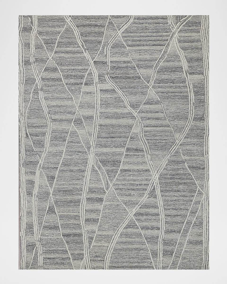 Tangiers Hand-Tufted Gray/Ivory Rug, 9' x 12'